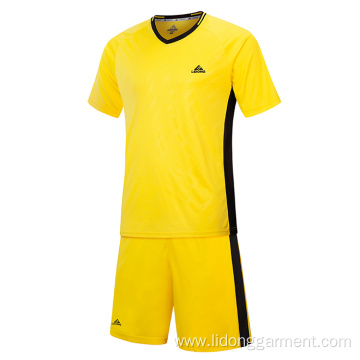 Wholesale custom round neck simple soccer jersey set